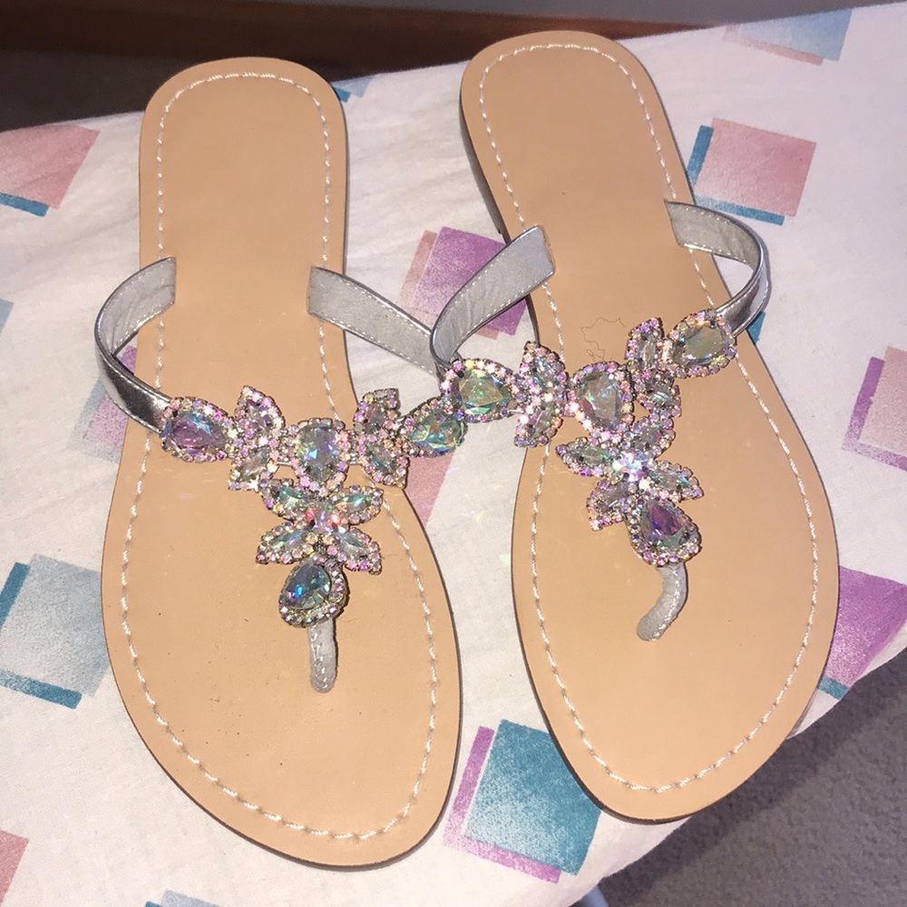 Bling flip flops, brand new never worn